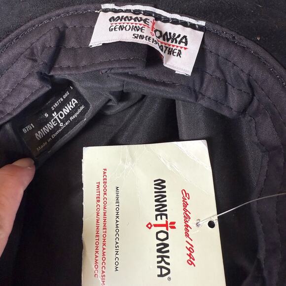 Minnetonka Women’s Parker Floppy Hat Grey Suede Leather Small NWT Boho Chic - Picture 4 of 4